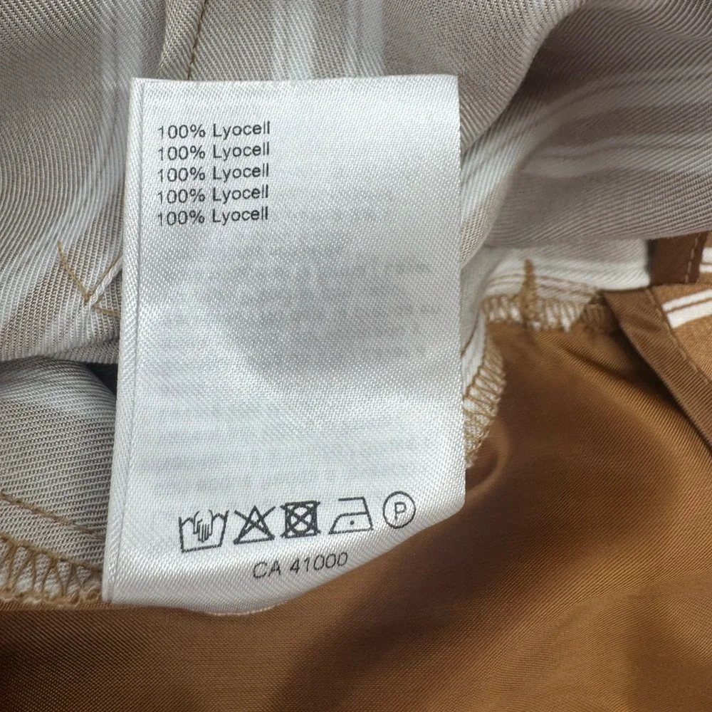 JUST Female Wendy Striped Lyocell Paperbag Wide Leg Pants Large Neutral Striped - Picture 9 of 11